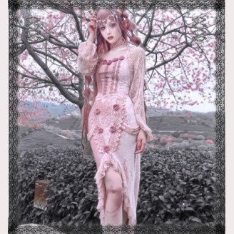 SALE! Cherry Blossom Nightmare Gothic Mermaid Skirt by Blood Supply - SIZE L (C40)